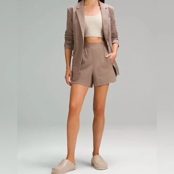 Lululemon Women's Small Relaxed-Fit Twill Blazer Jacket Taupetastic Formal - Picture 2 of 13